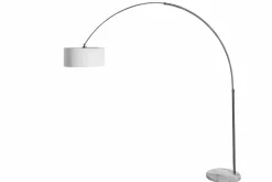 Design Bogenlampe EXTENSO 230cm weiß Stehlampe mit weißem Marmorfuß