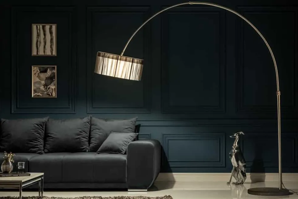 Design Bogenlampe EXTENSO 230cm schwarz Stehlampe mit Marmorfuß
