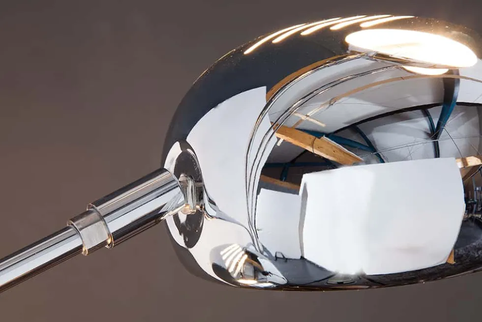 Design Bogenlampe FIVE LIGHTS 205cm chrom Stehlampe mit schwarzem Marmorfuß