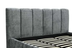 Design Boxbett ADLON 180x200cm grau Chenille mit Stauraum und Lattenrost