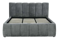 Design Boxbett ADLON 180x200cm grau Chenille mit Stauraum und Lattenrost