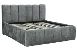 Design Boxbett ADLON 180x200cm grau Chenille mit Stauraum und Lattenrost