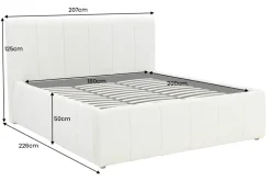 Design Boxbett ADLON 180x200cm grau Chenille mit Stauraum und Lattenrost