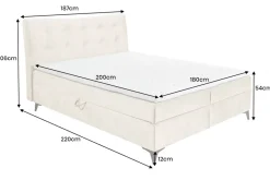 Design Boxbett DECADENCIA 180x200cm beige Samt mit Stauraum Matratze Topper