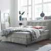 Design Boxbett DECADENCIA 180x200cm silbergrau Samt mit Stauraum Matratze Topper