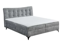 Design Boxbett DECADENCIA 180x200cm silbergrau Samt mit Stauraum Matratze Topper