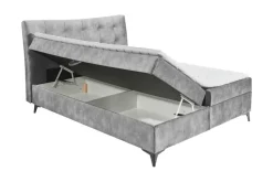Design Boxbett DECADENCIA 180x200cm silbergrau Samt mit Stauraum Matratze Topper
