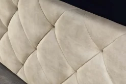 Design Boxbett ELYSIUM 160x200cm champagner beige Samt mit Stauraum und Lattenrost