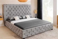 Design Boxbett PARIS 180x200 cm grau Bouclé Chesterfield