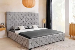 Design Boxbett PARIS 180x200 cm grau Bouclé Chesterfield