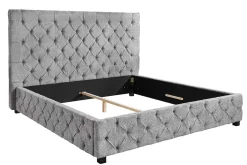 Design Boxbett PARIS 180x200 cm grau Bouclé Chesterfield