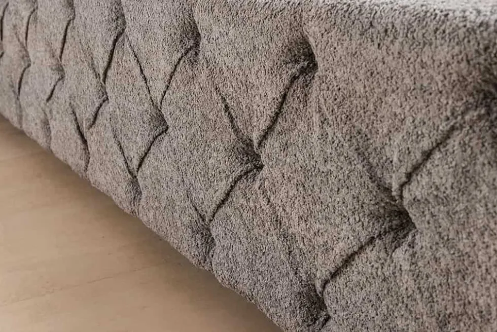 Design Boxbett PARIS 180x200 cm grau Bouclé Chesterfield