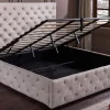 Design Boxbett PARIS 160x200cm champagner beige Samt mit Stauraum und Lattenrost