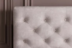 Design Boxbett PARIS 160x200cm champagner beige Samt mit Stauraum und Lattenrost