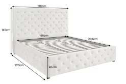 Design Boxbett PARIS 160x200cm champagner beige Samt mit Stauraum und Lattenrost