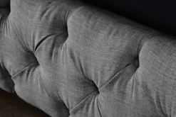 Design Boxbett PARIS 180x200cm grau Leinen Chesterfield Doppelbett