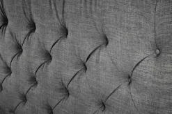 Design Boxbett PARIS 180x200cm grau Leinen Chesterfield Doppelbett