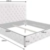 Design Boxbett PARIS 180x200cm beige Leinen Chesterfield Doppelbett