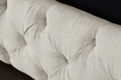 Design Boxbett PARIS 180x200cm beige Leinen Chesterfield Doppelbett