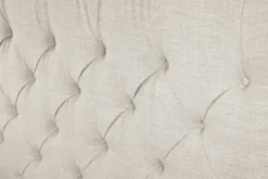 Design Boxbett PARIS 180x200cm beige Leinen Chesterfield Doppelbett