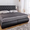 Design Boxspringbett PALAZZO 180x200cm schwarz inkl. Stauraum Matratze Topper