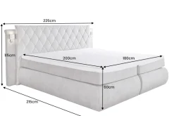 Design Boxspringbett PALAZZO 180x200cm schwarz inkl. Stauraum Matratze Topper