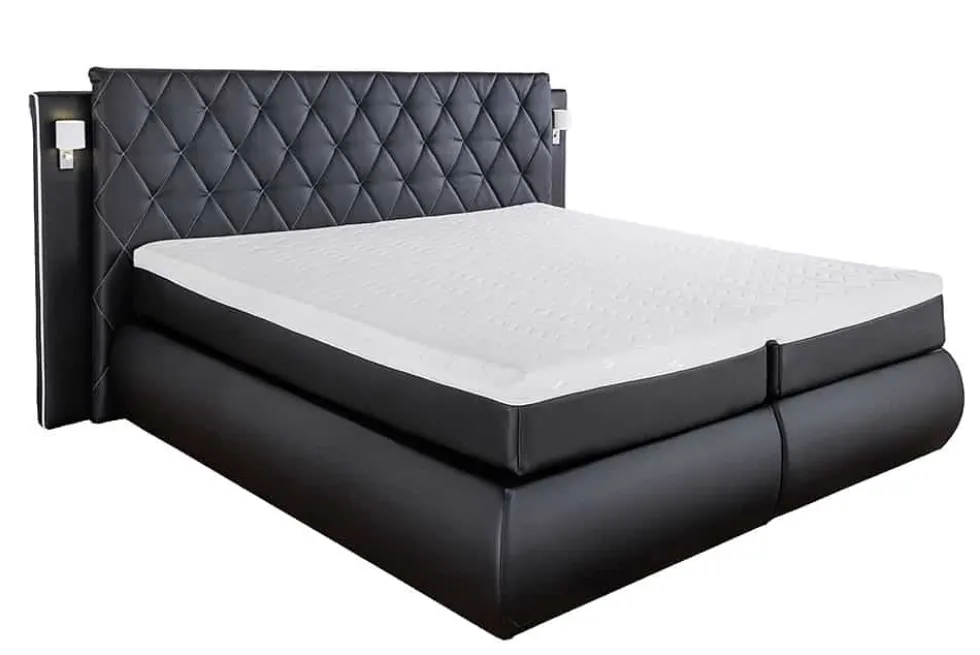 Design Boxspringbett PALAZZO 180x200cm schwarz inkl. Stauraum Matratze Topper