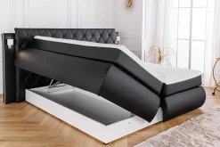 Design Boxspringbett PALAZZO 180x200cm schwarz inkl. Stauraum Matratze Topper