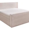Design Boxspringbett SIGNUM 180x200cm beige Cord inkl. Topper Matratze und Stauraum
