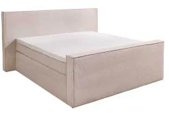 Design Boxspringbett SIGNUM 180x200cm beige Cord inkl. Topper Matratze und Stauraum