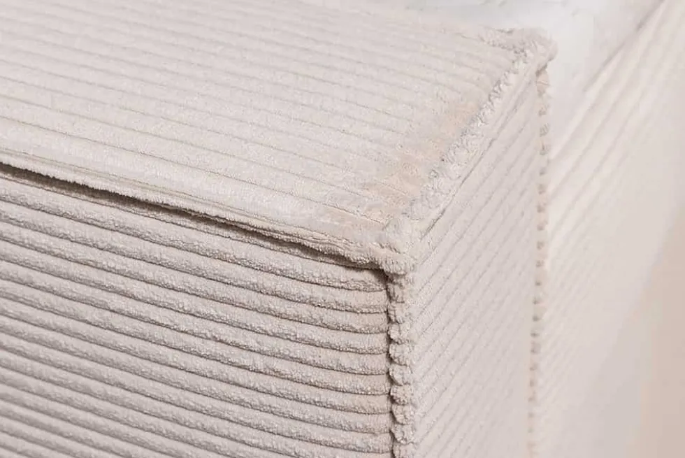 Design Boxspringbett SIGNUM 180x200cm beige Cord inkl. Topper Matratze und Stauraum