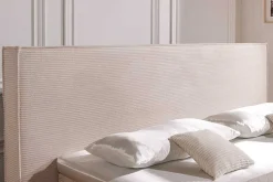 Design Boxspringbett SIGNUM 180x200cm beige Cord inkl. Topper Matratze und Stauraum