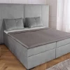 Design Boxspringbett SUITE HOTELBETT 180x200cm silber grau Samt inkl. Stauraum Topper