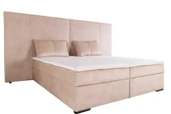 Design Boxspringbett SUITE HOTELBETT 180x200cm beige Samt inkl. Stauraum Topper