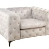 Design Chesterfield Sessel MODERN BAROCK 120cm champagner beige Samt Federkern