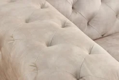 Design Chesterfield Sessel MODERN BAROCK 120cm champagner beige Samt Federkern