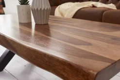 Design Couchtisch AMAZONAS 110cm braun Sheesham Massivholz Baumkante
