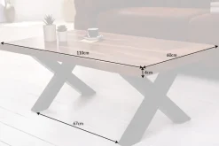 Design Couchtisch AMAZONAS 110cm braun Sheesham Massivholz Baumkante