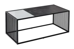 Design Couchtisch ARCHITECTURE 100cm graphit Rauchglas Metall