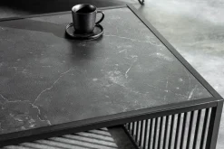 Design Couchtisch ARCHITECTURE 100cm graphit Rauchglas Metall