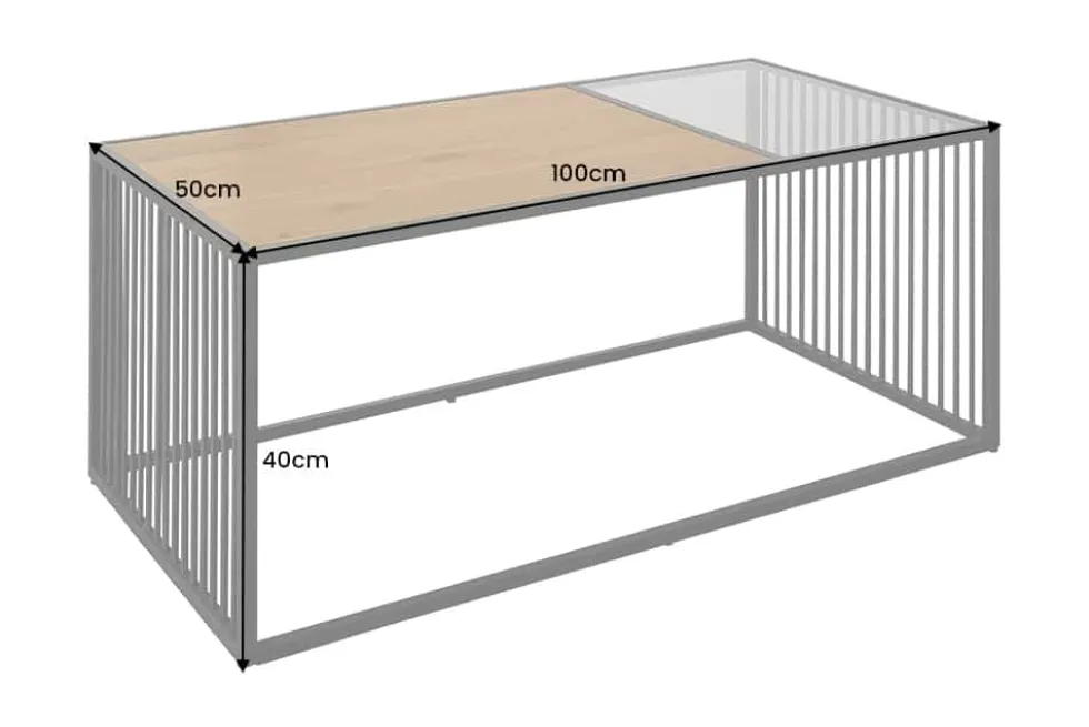 Design Couchtisch ARCHITECTURE 100cm graphit Rauchglas Metall