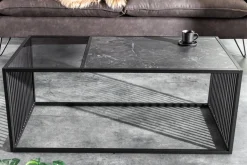 Design Couchtisch ARCHITECTURE 100cm graphit Rauchglas Metall