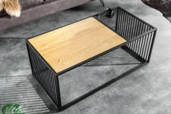 Design Couchtisch ARCHITECTURE 100cm schwarz Wildeiche Rauchglas Metall Holz