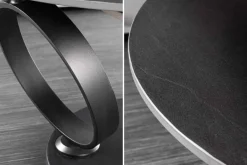Design Couchtisch DANCING RINGS schwarz grau rund drehbar Keramik Metall