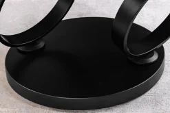 Design Couchtisch DANCING RINGS weiß rund drehbar Marmor Keramik schwarz Metall