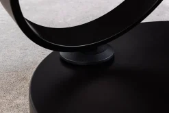 Design Couchtisch DANCING RINGS weiß rund drehbar Marmor Keramik schwarz Metall