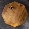 Design Couchtisch DIAMOND 70cm natur Mangoholz massiv messing Eisengestell
