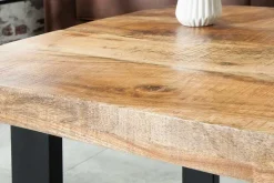 Design Couchtisch IRON CRAFT 100cm Mangoholz Eisen Industrial Design massiv schwarzes Gestell