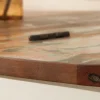 Design Couchtisch JAKARTA 70cm weiß Massivholz rund aus recycelten Fischerbooten mit Stauraum