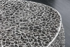 Design Couchtisch LEAF 130cm silber Metall-Aluminium-Legierung handmade